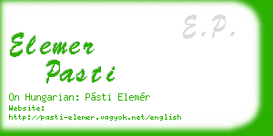 elemer pasti business card